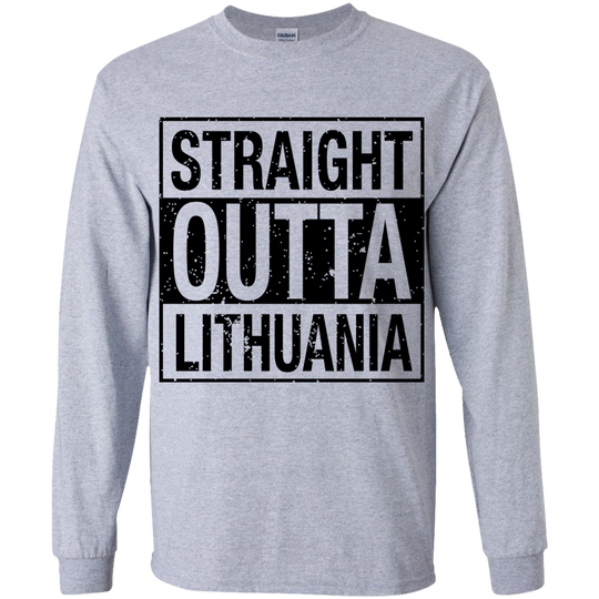 Straight Outta Lithuania - Boys Youth Basic Long Sleeve T-Shirt