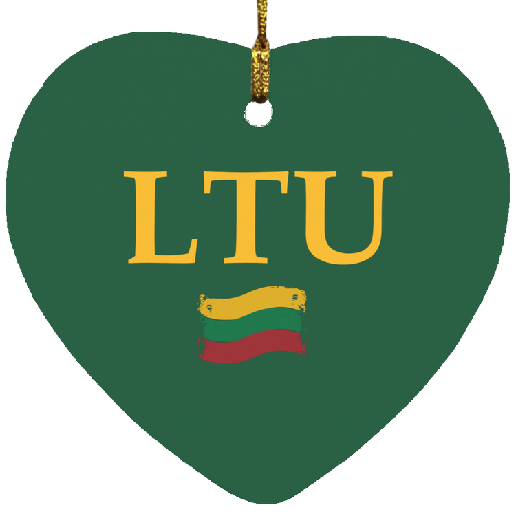 Lietuva LTU - MDF Heart Ornament