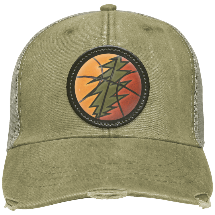 Basketball Bolt Distressed Ollie Cap - Circle Patch