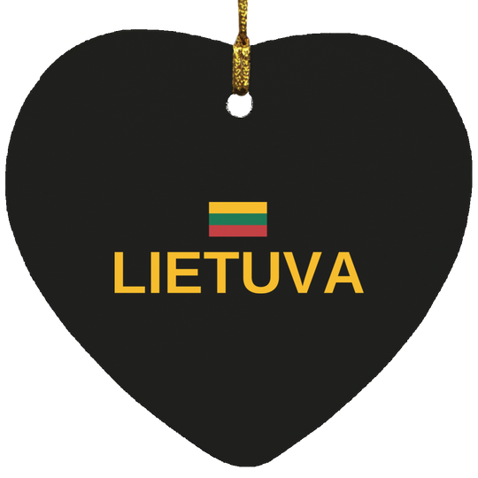 Lietuva - MDF Heart Ornament