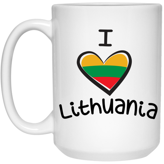 I Love Lithuania - 15 oz. White Ceramic Mug