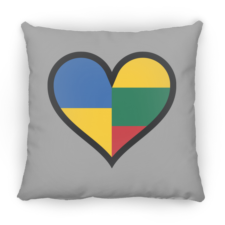 Lithuania Ukraine Heart - Small Square Pillow