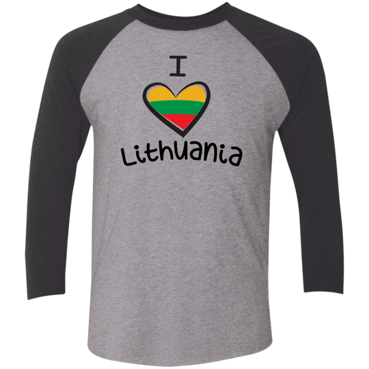 I Love Lithuania - Men's Next Level Premium 3/4  Sleeve