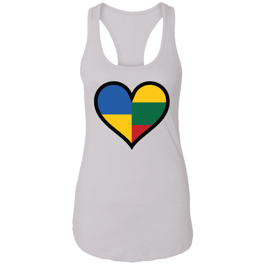 Lithuania Ukraine Heart - Women's Next Level Racerback Tank