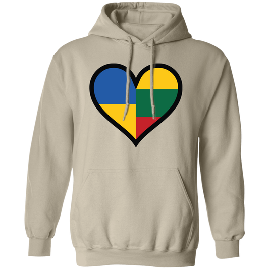 Lithuania Ukraine Heart - Men/Women Unisex Basic Pullover Hoodie