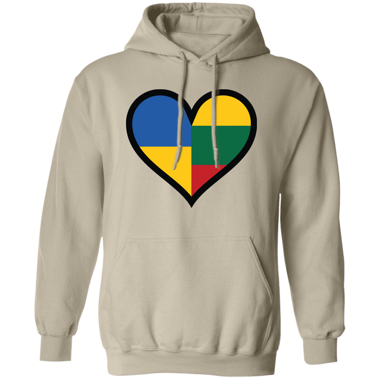 Lithuania Ukraine Heart - Men/Women Unisex Basic Pullover Hoodie
