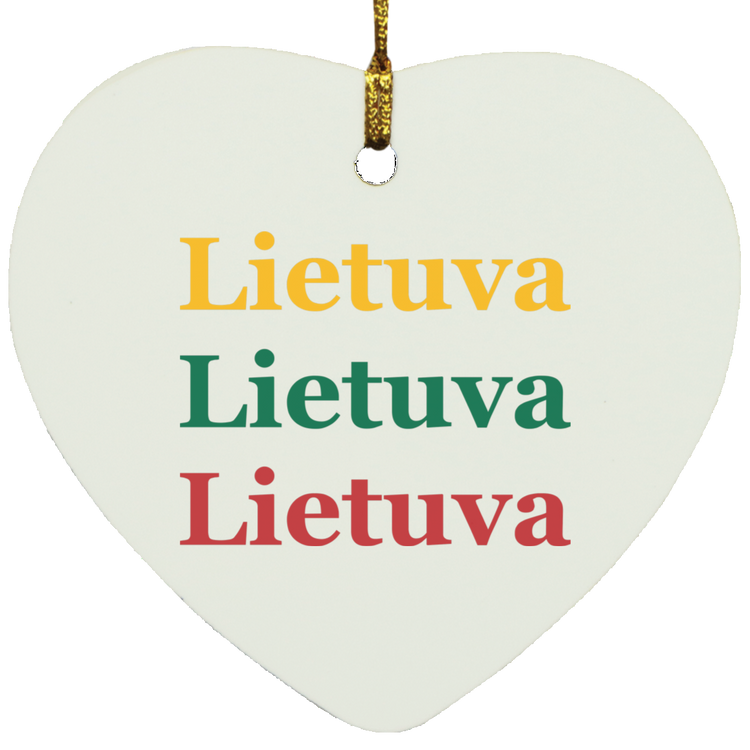 Lietuva - MDF Heart Ornament