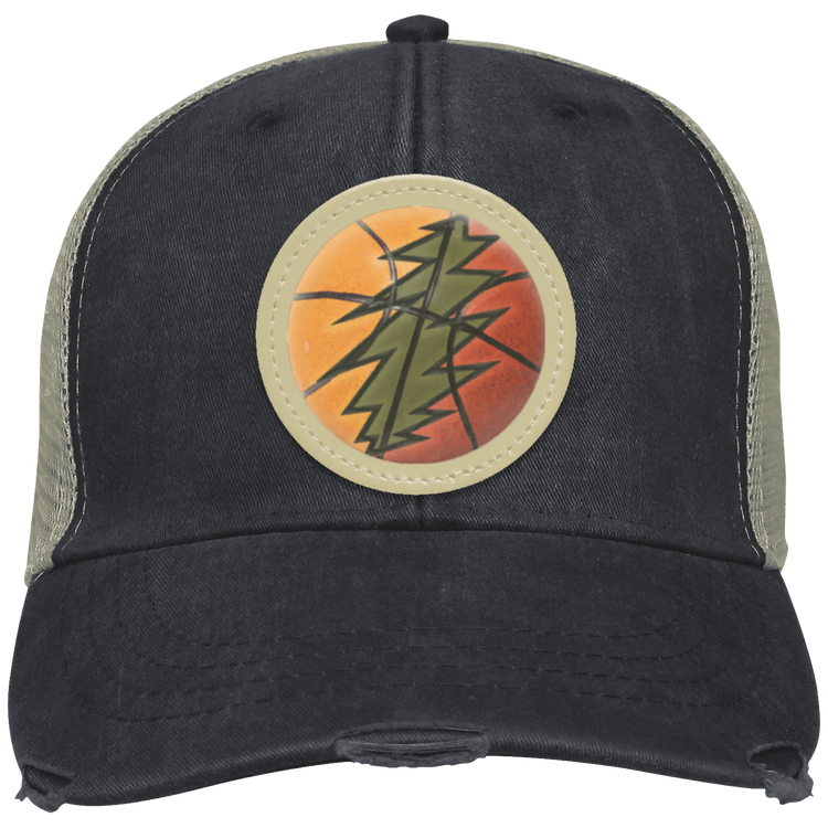 Basketball Bolt Distressed Ollie Cap - Circle Patch