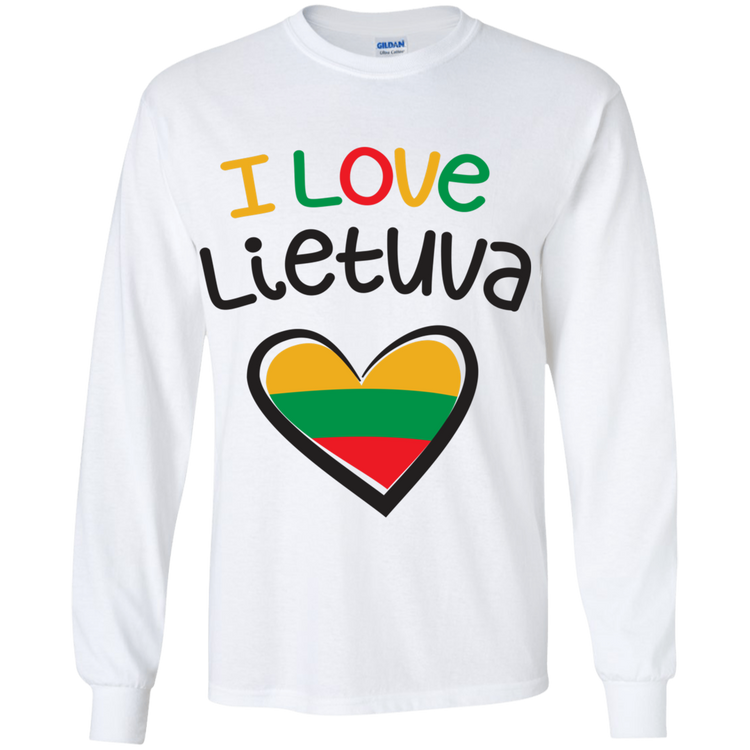 I Love Lietuva - Boys Youth Basic Long Sleeve T-Shirt