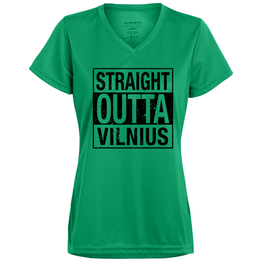 Straight Outta Vilnius - Women's Augusta Activewear V-Neck Tee