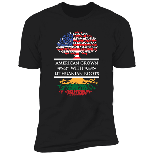 American Grown Lithuanian Roots - Men's Next Level Premium Short Sleeve T-Shirt