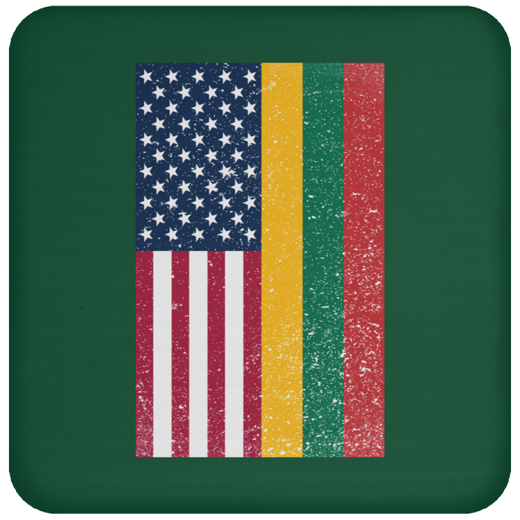 USA Lithuania Flag - High Gloss Coaster
