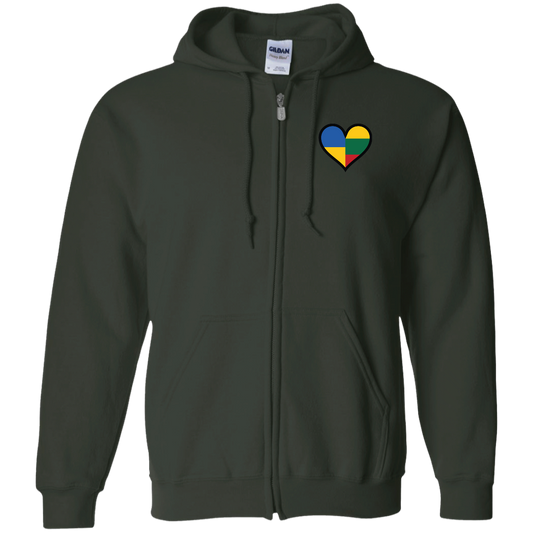 Lithuania Ukraine Heart - Men/Women Unisex Comfort Full-Zip Hoodie