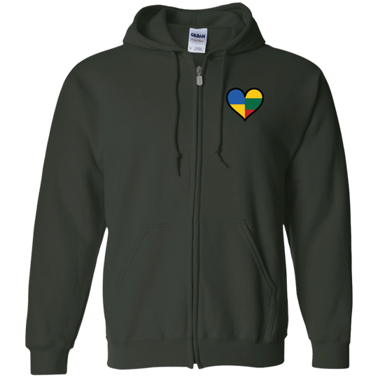 Lithuania Ukraine Heart - Men's Basic Full-Zip Hoodie