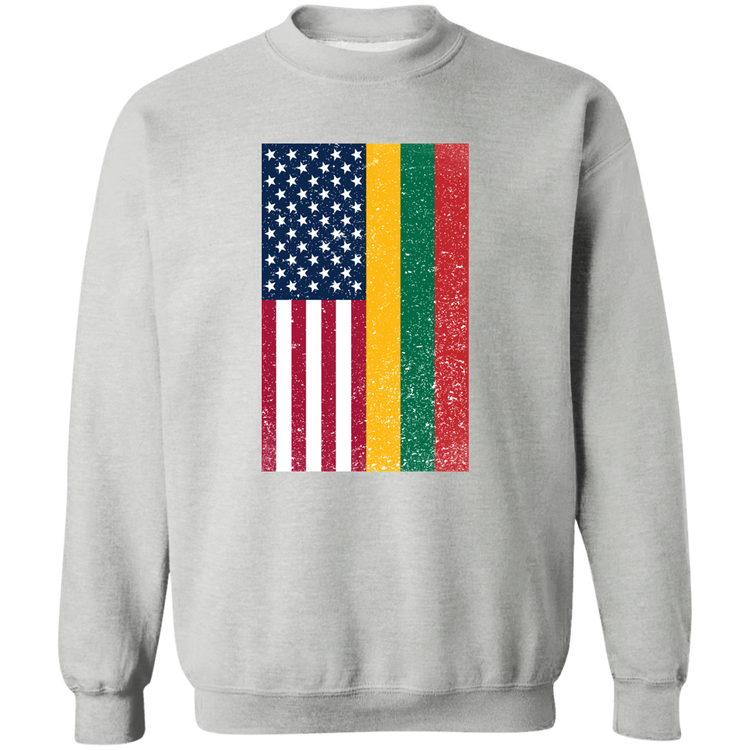 USA Lithuania Flag - Men/Women Unisex Basic Crewneck Pullover Sweatshirt