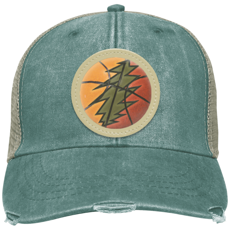 Basketball Bolt Distressed Ollie Cap - Circle Patch