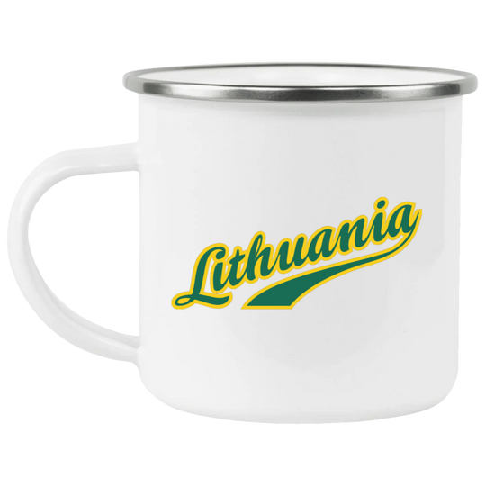 Lithuania - 12 oz. Enamel Camping Mug