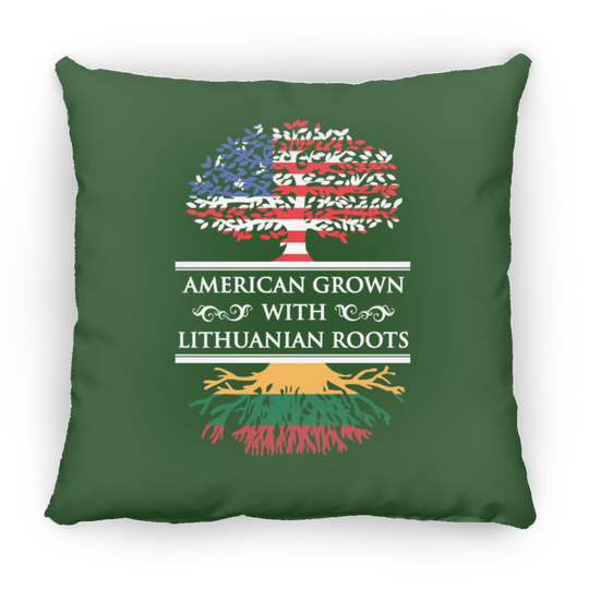 American Grown Lithuanian Roots - Small Square Pillow