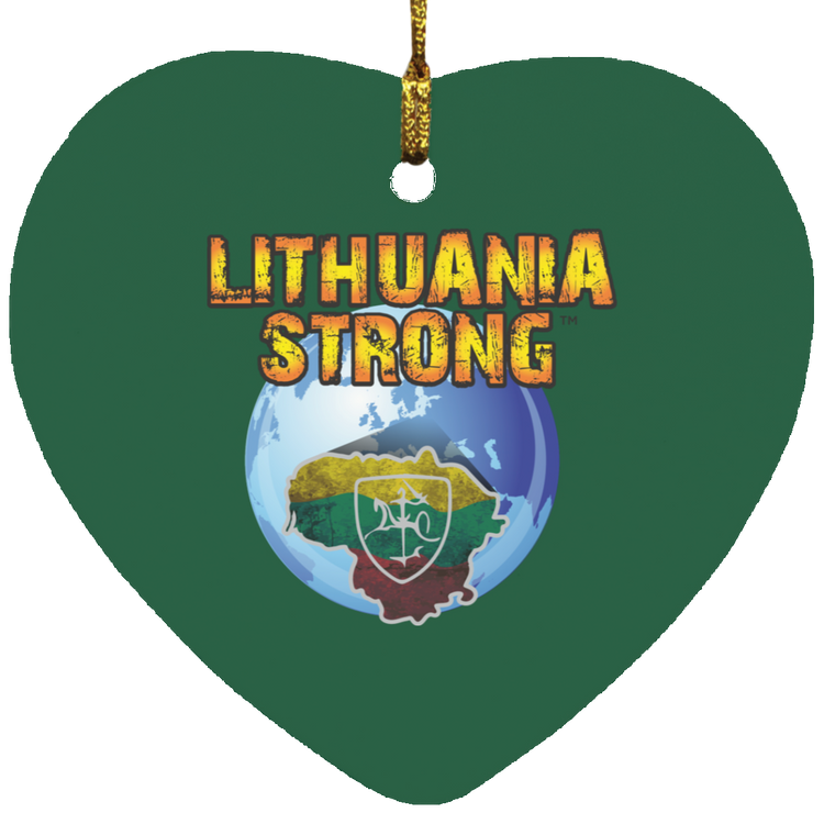 Lithuania Strong - MDF Heart Ornament
