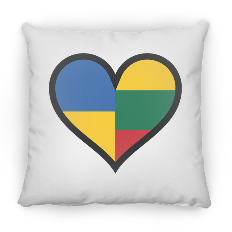 Lithuania Ukraine Heart - Small Square Pillow