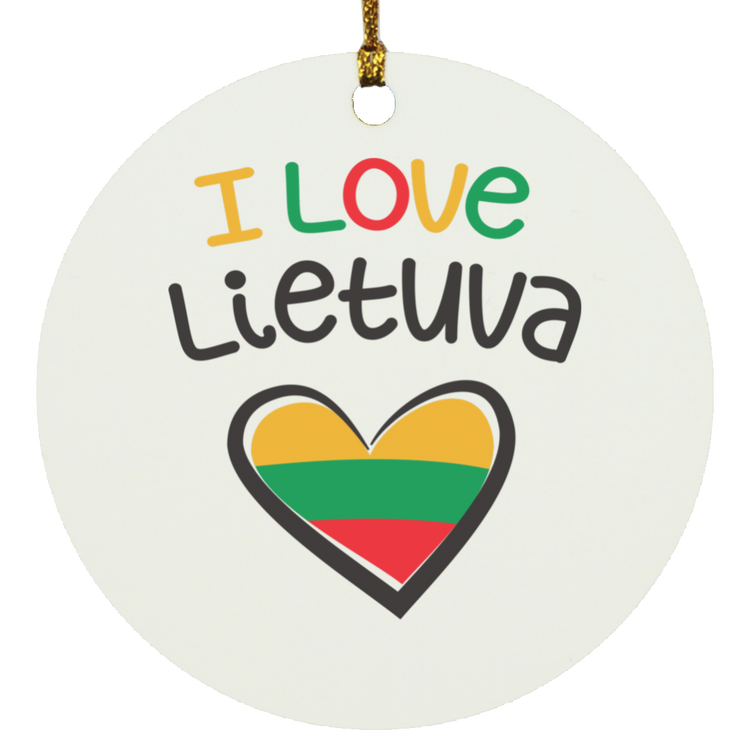 I Love Lietuva - MDF Circle Ornament