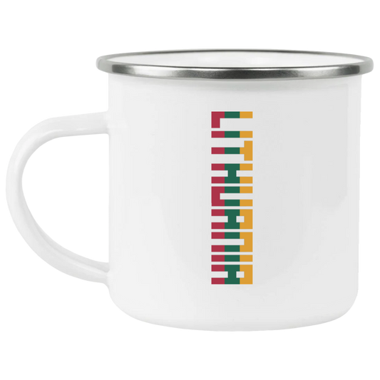 Lithuania - 12 oz. Enamel Camping Mug