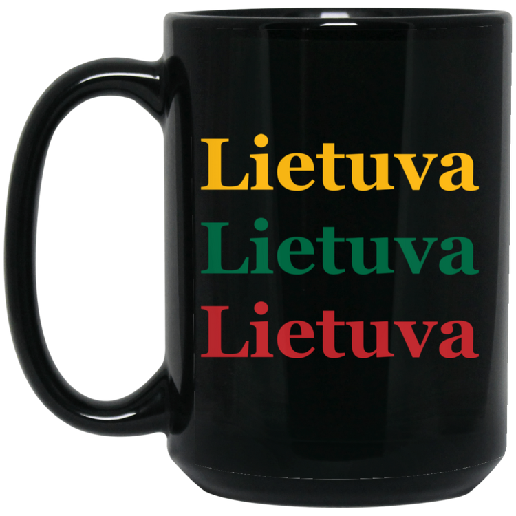 Lietuva - 15 oz. Black Ceramic Mug