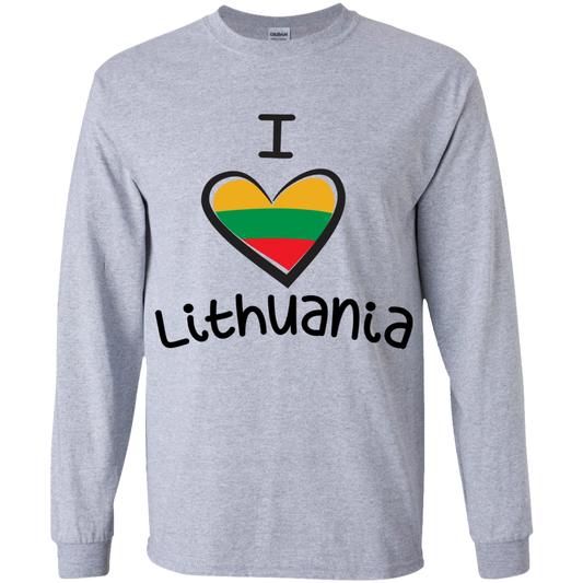 I Love Lithuania - Boys Youth Basic Long Sleeve T-Shirt