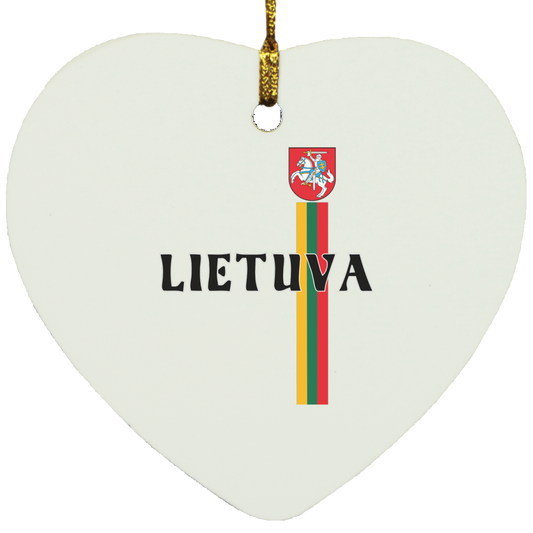 Lietuva Vytis - MDF Heart Ornament
