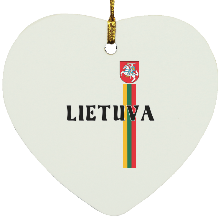 Lietuva Vytis - MDF Heart Ornament