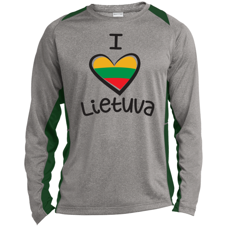 I Love Lietuva - Men's Long Sleeve Colorblock Activewear Performance T