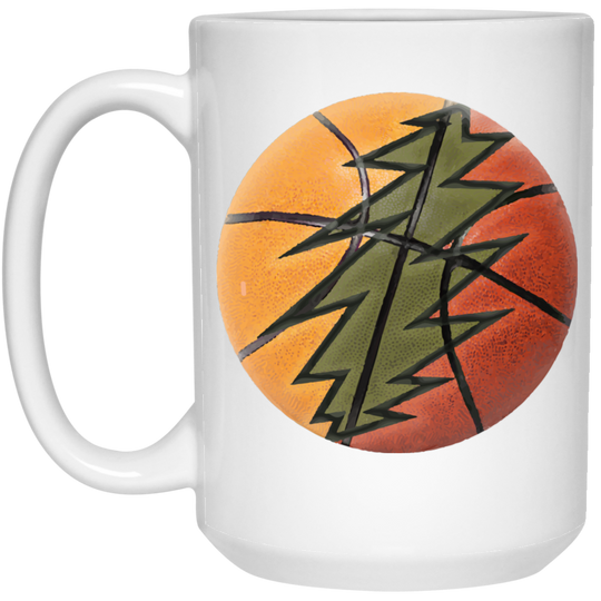 Basketball Bolt - 15 oz. White Ceramic Mug