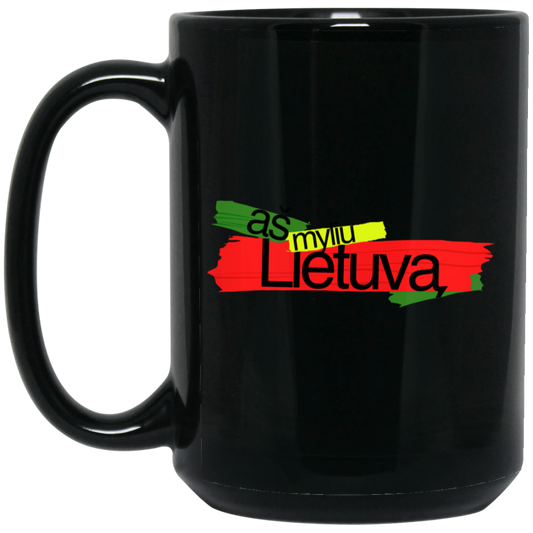 As Myliu Lietuva - 15 oz. Black Ceramic Mug