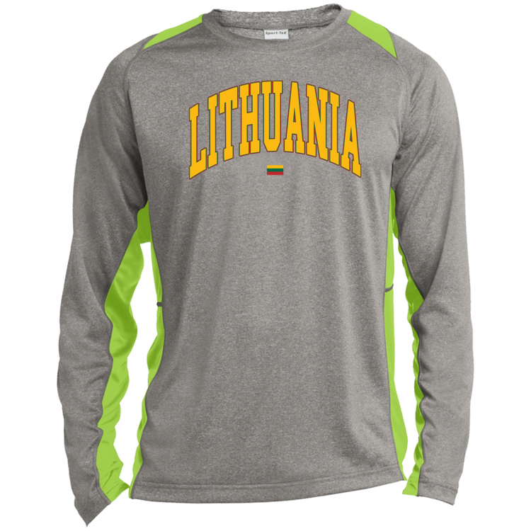 Lithuania - Men's Long Sleeve Colorblock Activewear Performance T