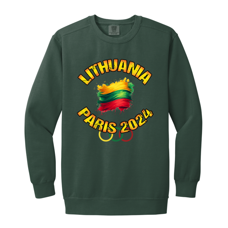 Team Lithuania 2024 Olympics -Men/Women Unisex Soft- Washed Crewneck Sweatshirt