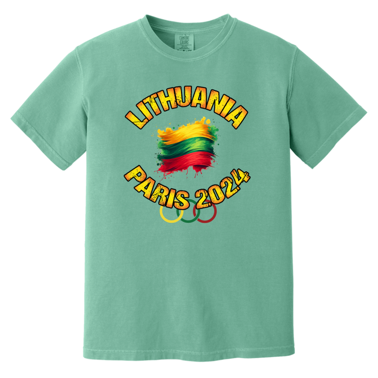 Team Lithuania 2024 Olympics - Men/Women Unisex Soft-Washed Comfort Cotton Short Sleeve T-Shirt