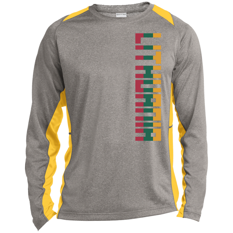 Lithuania - Men's Long Sleeve Colorblock Activewear Performance T