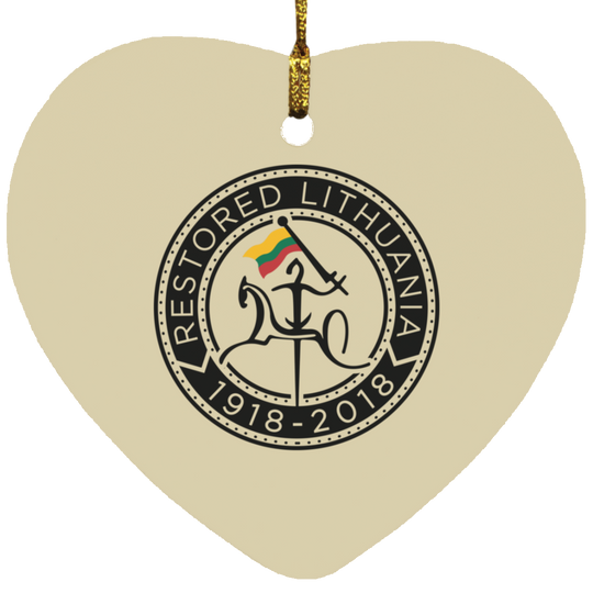Vytis Restored - MDF Heart Ornament