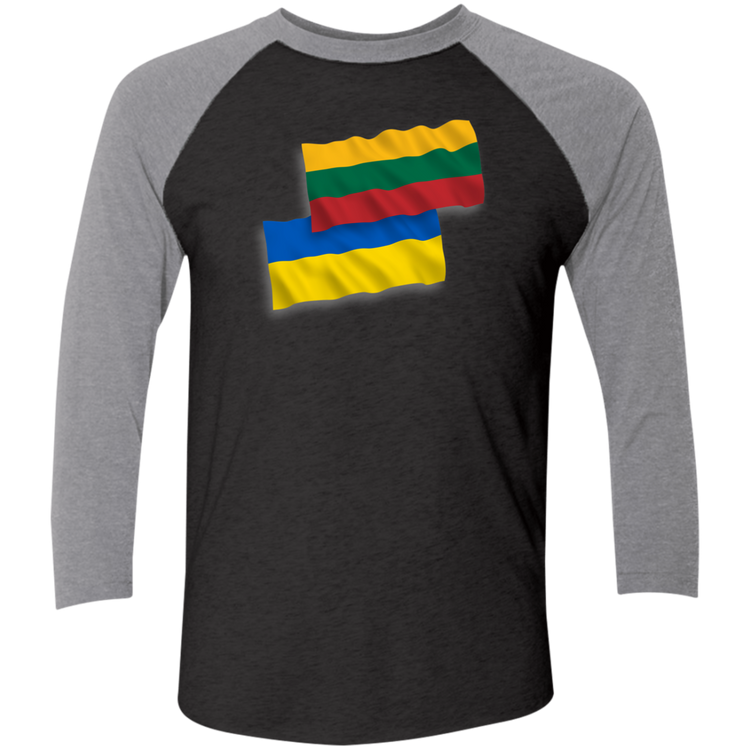 Lithuania Ukraine Flag - Men's Next Level Premium 3/4  Sleeve