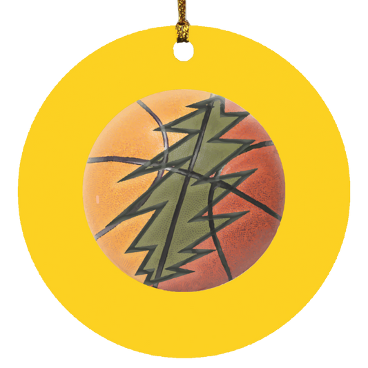 Basketball Bolt - MDF Circle Ornament