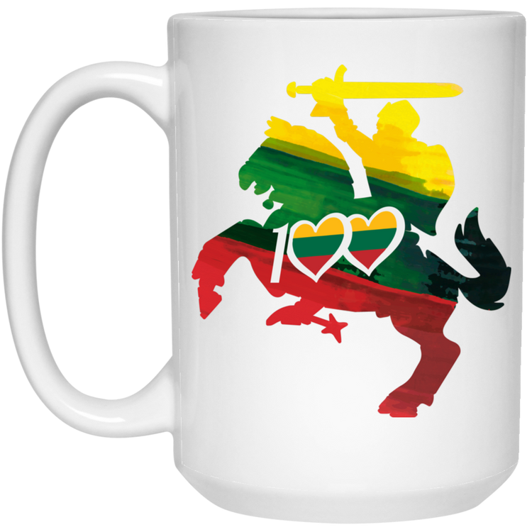 Lithuanian Knight 100 - 15 oz. White Ceramic Mug