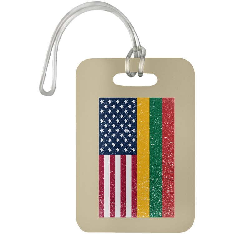 USA Lithuania Flag - Luggage Bag Tag