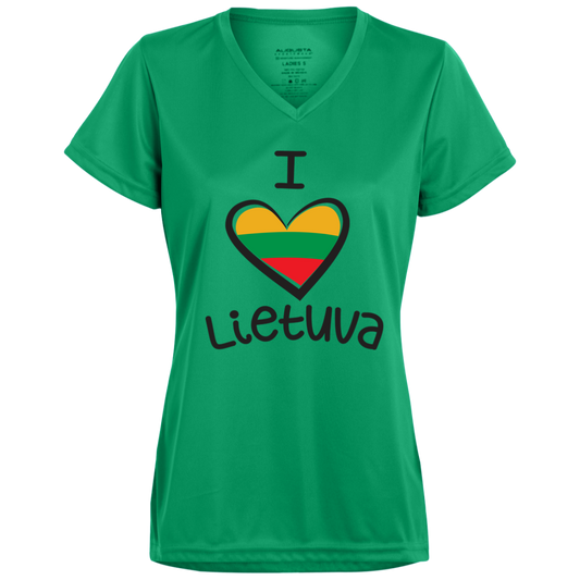 I Love Lietuva - Women's Augusta Activewear V-Neck Tee
