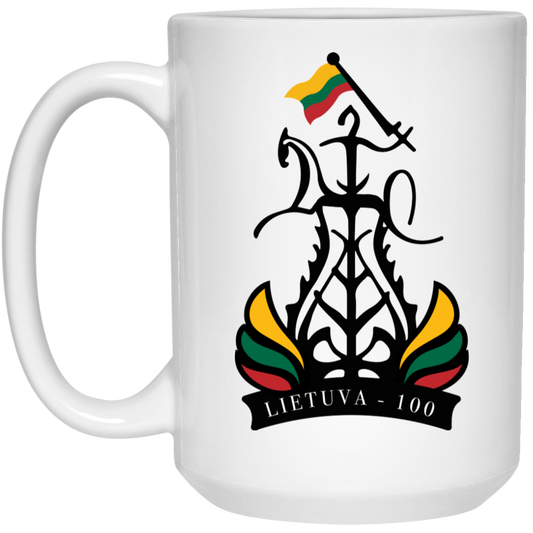 Lietuva 100 Restored - 15 oz. White Ceramic Mug