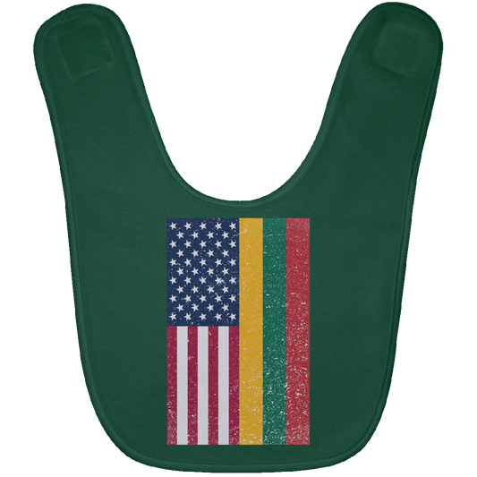 USA Lithuania Flag - BABYBIB Baby Bib