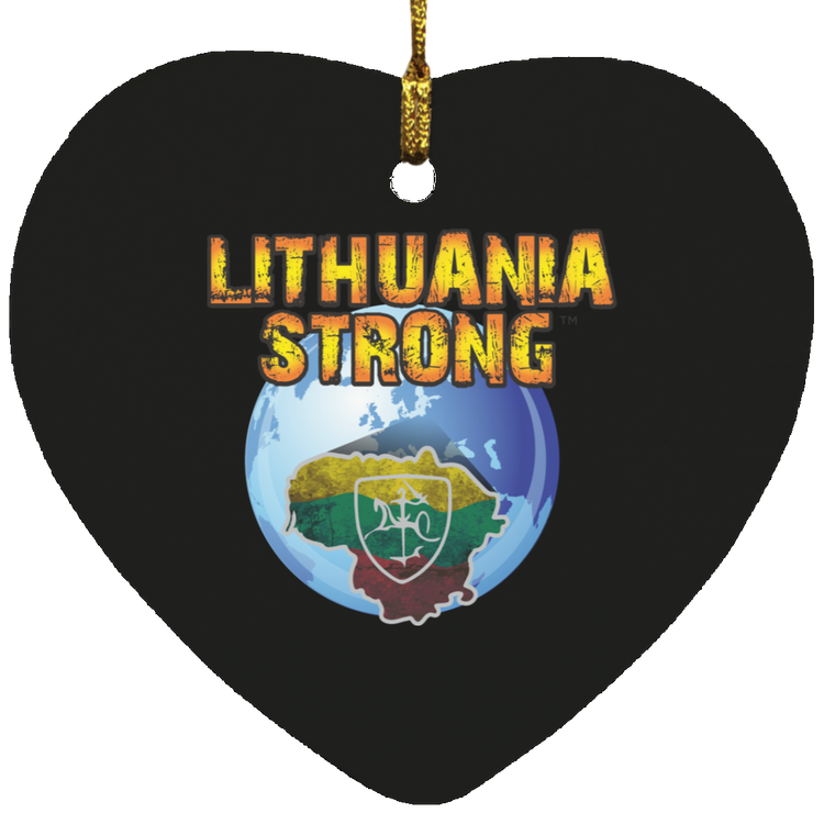 Lithuania Strong - MDF Heart Ornament