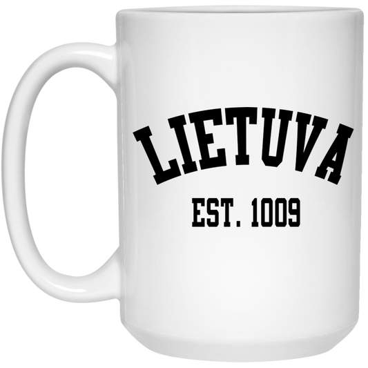 Lietuva Est. 1009 - 15 oz. White Ceramic Mug
