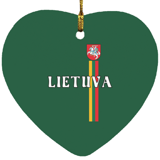 Lietuva Vytis - MDF Heart Ornament