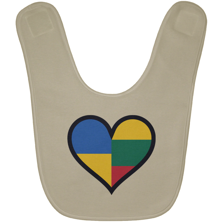 Lithuania Ukraine Heart - BABYBIB Baby Bib