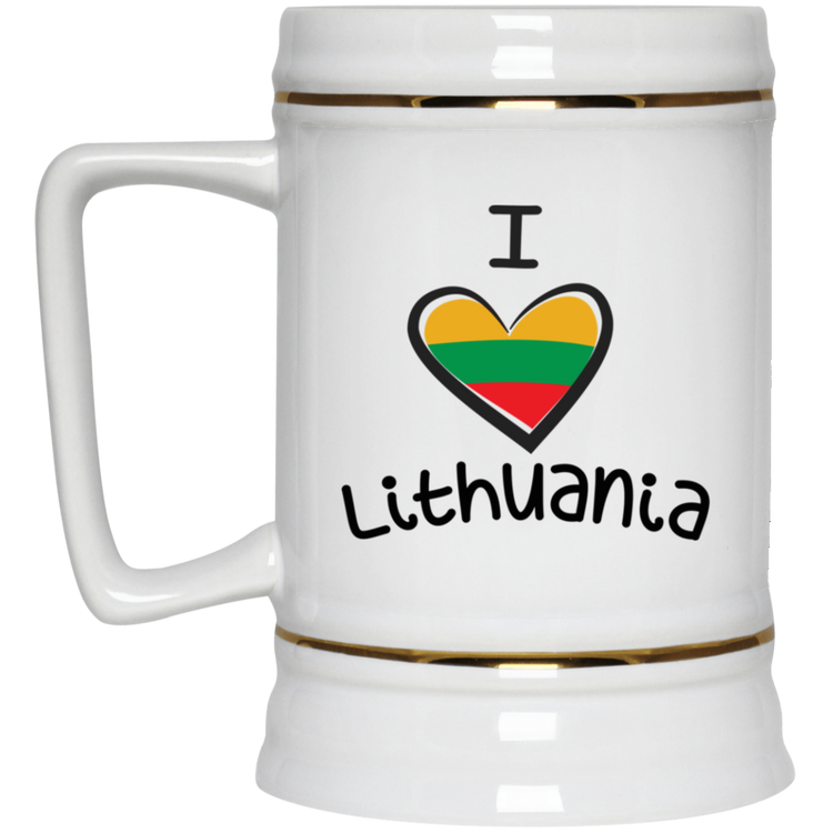 I Love Lithuania - 22 oz. Ceramic Stein